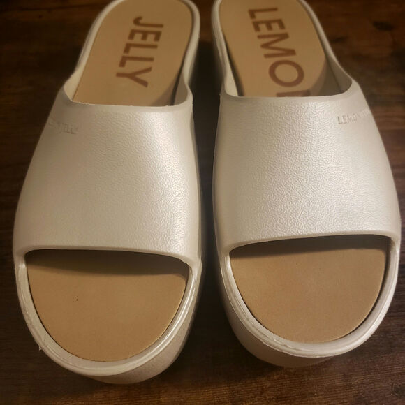 Lemon Jelly 9-9.5 (40) Sunny Platform Sandals Slides NWOB Light Gold MSRP $6565 - Picture 1 of 7